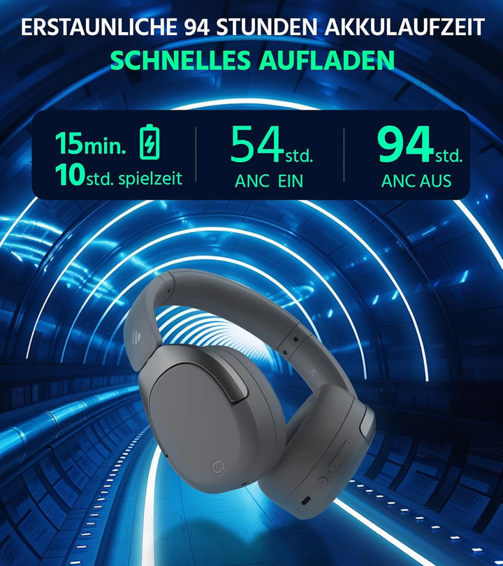 Edifier W830NB Wireless Over Ear Kopfhörer mit -45dB ANC, 94Std. AKKU, LDAC Hi-Res Sound, Spatial Au