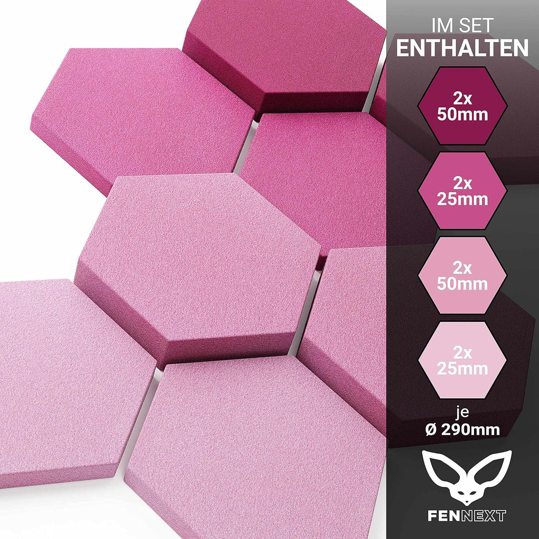 FENNEXT® Schallabsorber Akustikpaneele [8 Stk.] für spürbar reduzierte Geräusche I Modernes Akustikb