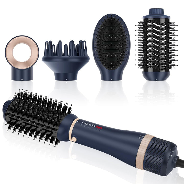 4 IN 1 Haartrockner Warmluftbürste Set, PARWIN PRO BEAUTY Styler-Set, Föhnbürste mit 4 Aufsätze zum