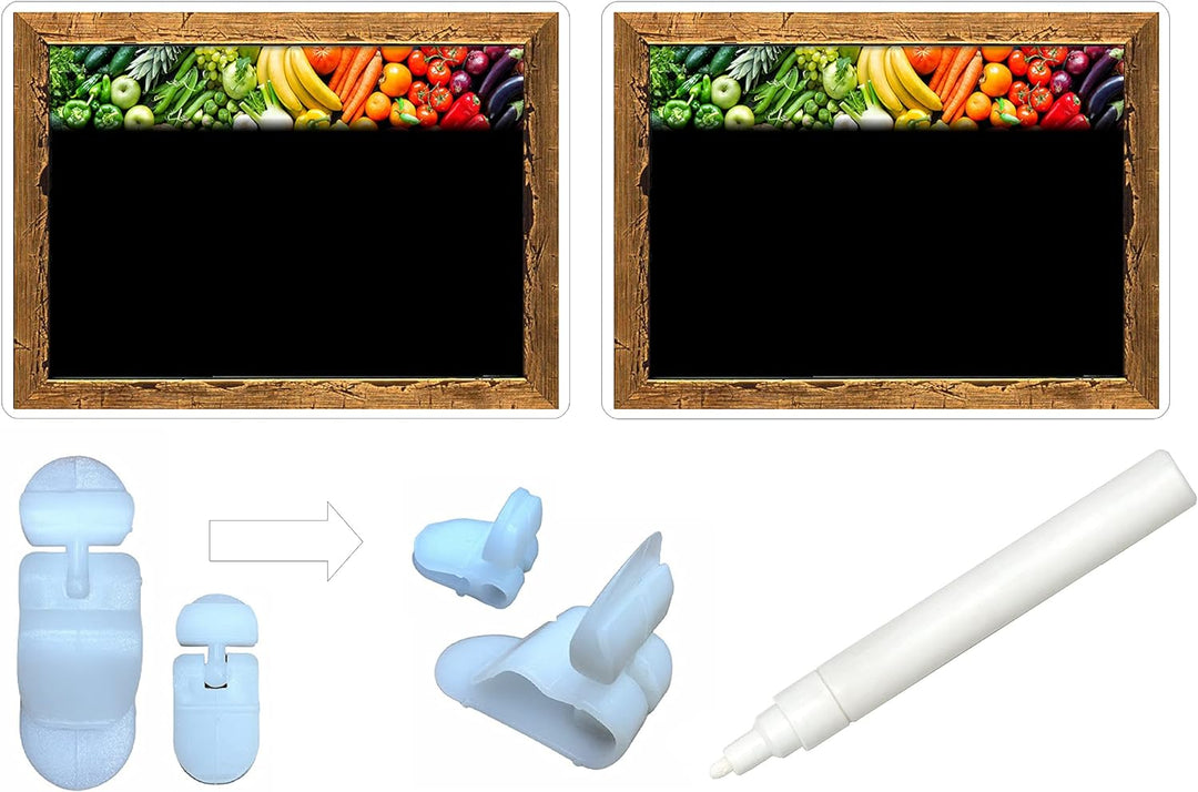 30 Preisschilder für Obst und Gemüse Plastikkartenhalter Lebensmittelrecht DRUCK ÄHNLICH wie TAFEL 8