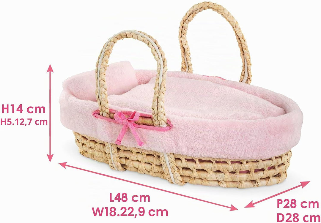Corolle Mon Grand Poupon geflochtener Korb, Bett/Tragetasche mit Decke und Kissen für alle 36-42cm P