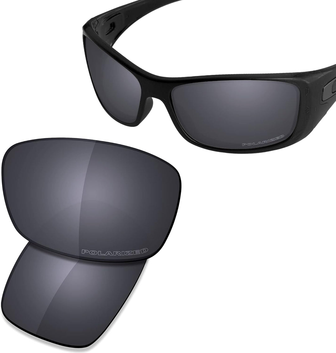 Saucer Premium Ersatzgläser für Oakley Hijinx Sonnenbrillen High Definition - Shield Black Polarisie