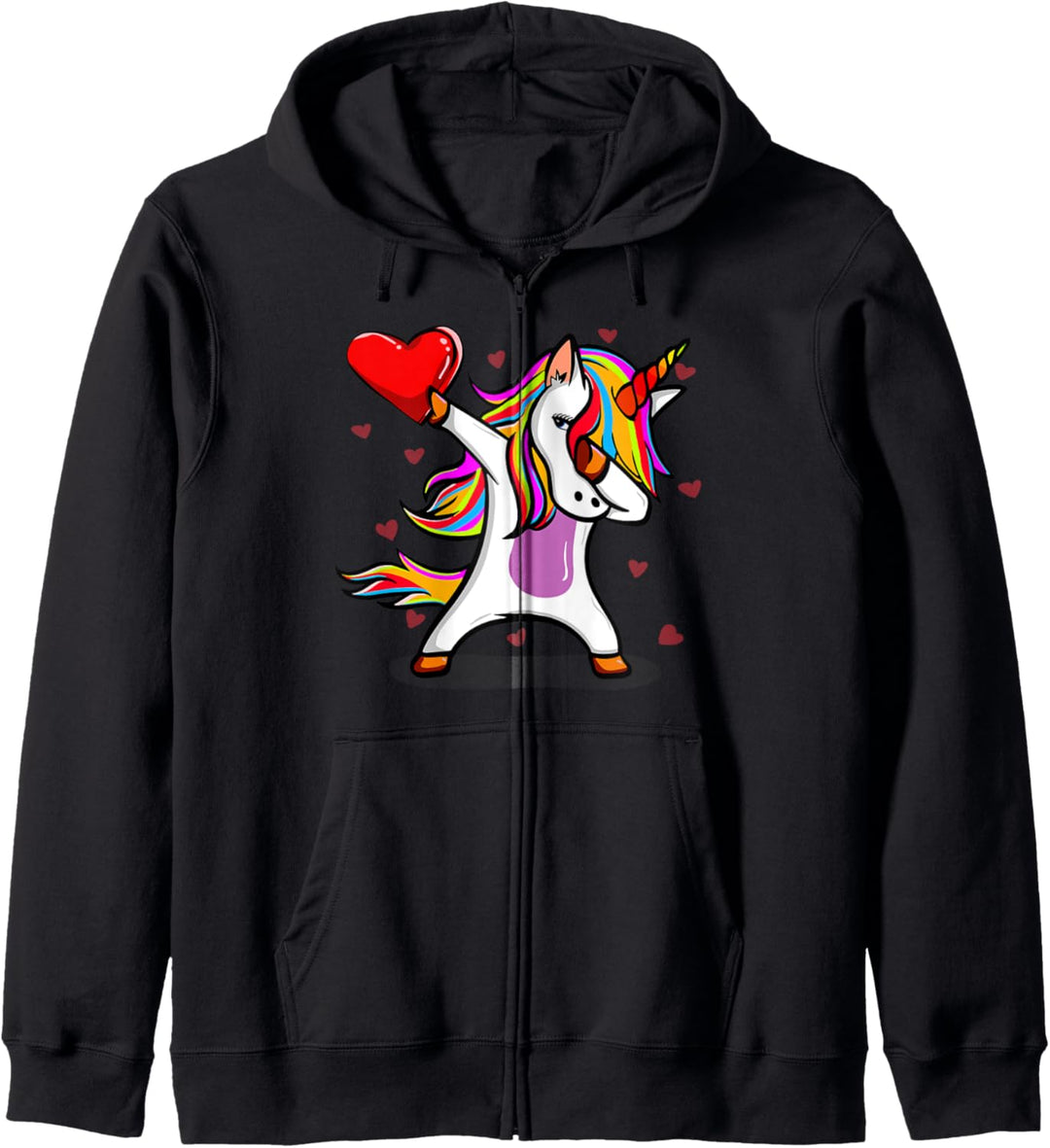 Tupfender Einhorn & Herz - Lustige Valentinestag Geschenke Kapuzenjacke