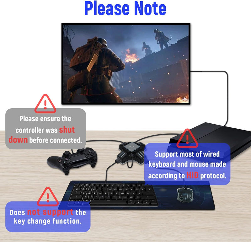 Mcbazel KX Tastatur Maus Konverter Adapter für NS Switch/Xbox One/PS4/PS3
