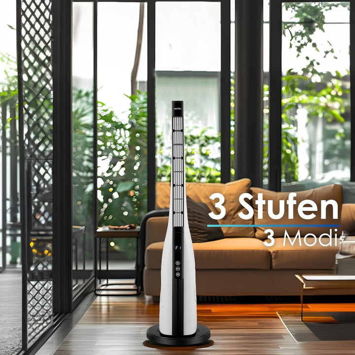 Echos® Turmventilator energiesparender Standventilator sehr leise Säulenventilator mit Fernbedienung