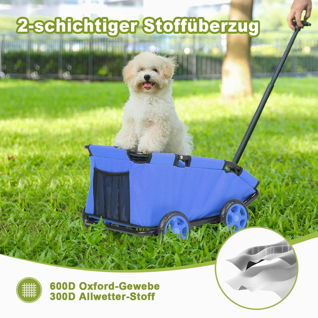 Mini-Hundewagen für Mini-Haustiere, faltbarer multifunktionaler Einkaufswagen mit ausziehbarem Ziehg