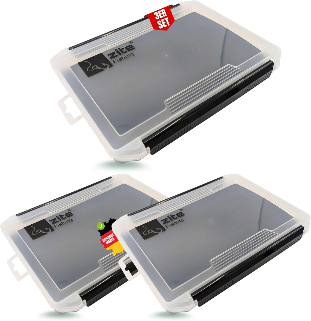 Zite Fishing EVA Köderbox Angeln 3er Set 25,5 x 19,5 x 3,5cm | Durchgehende EVA-Schaum-Einlage Gesch