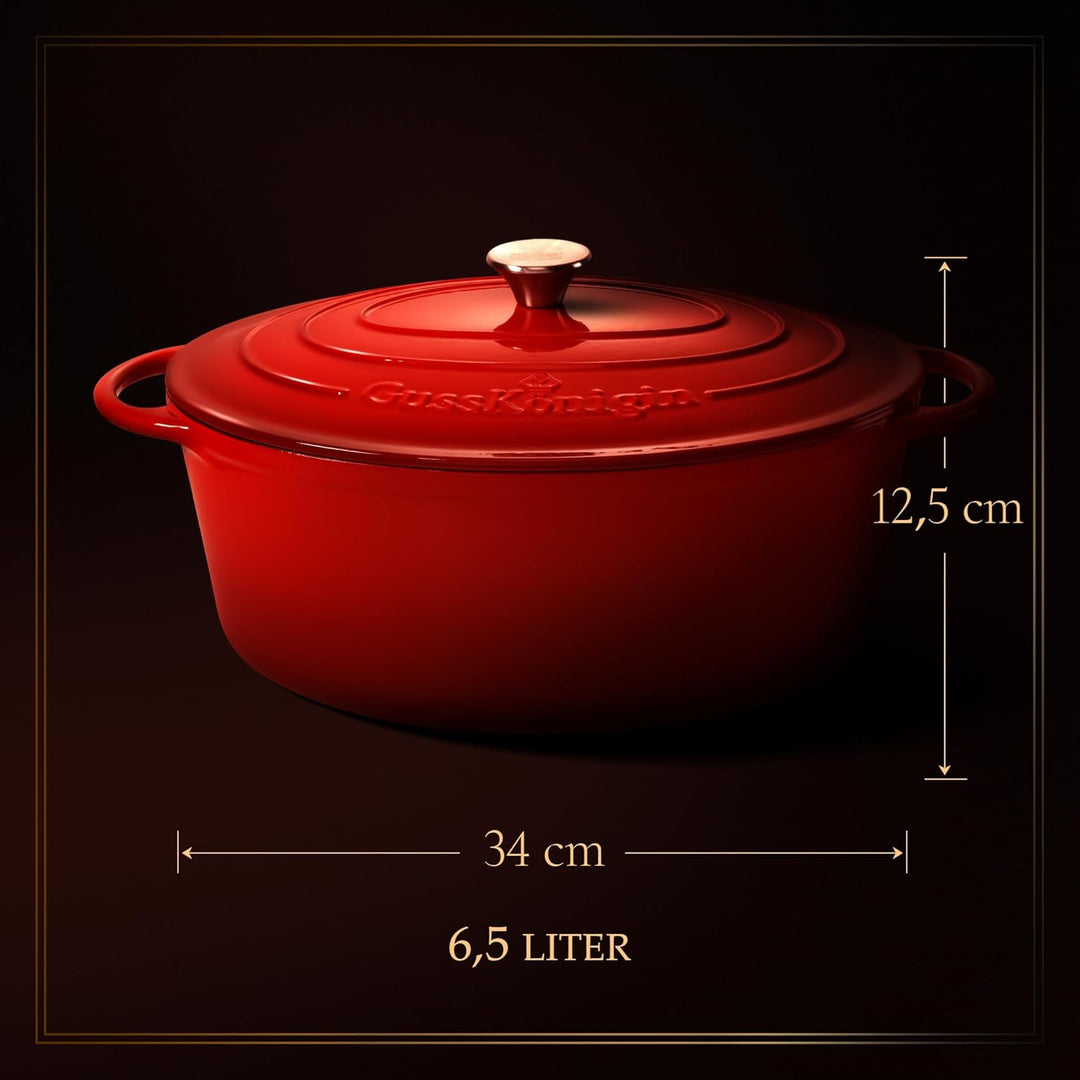 Bräter Gusseisen 34cm (XL)– Gusseisen-Topf & Schmortopf mit Deckel/Cocotte– Bräter & Schmortöpfe, Br