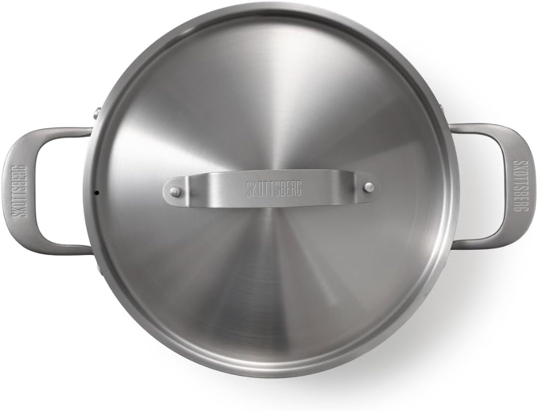 Skottsberg Edelstahl Kochtopf mit Deckel - Ø 24 cm - 4,75 L – PFAS frei, spülmaschinenfest - für Ind