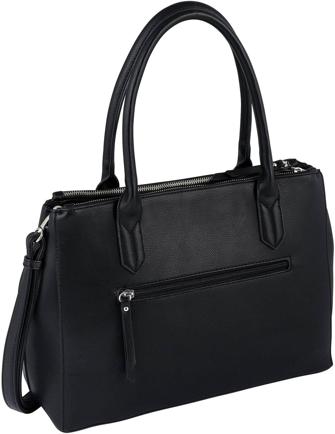 TOM TAILOR bags Roma Damen Shopper Umhängetasche Reissverschluss 36 x 14 x 27 Schwarz, 36 x 14 x 27