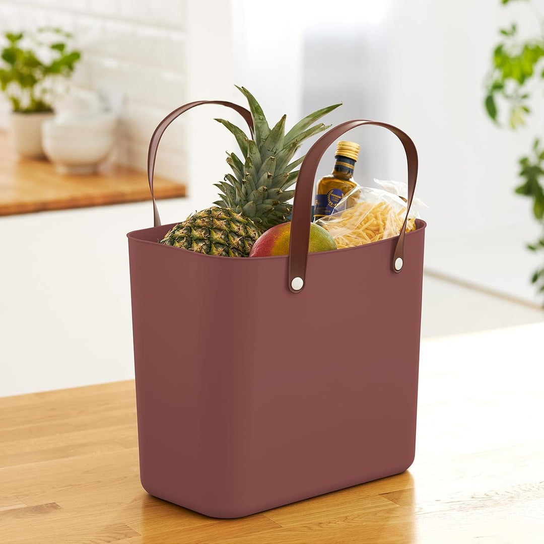 Rotho Albula 2er-Set Einkaufskorb, Kunststoff (PP recycelt), rot, 2 x 25l, (40 x 23,5 x 34 cm)