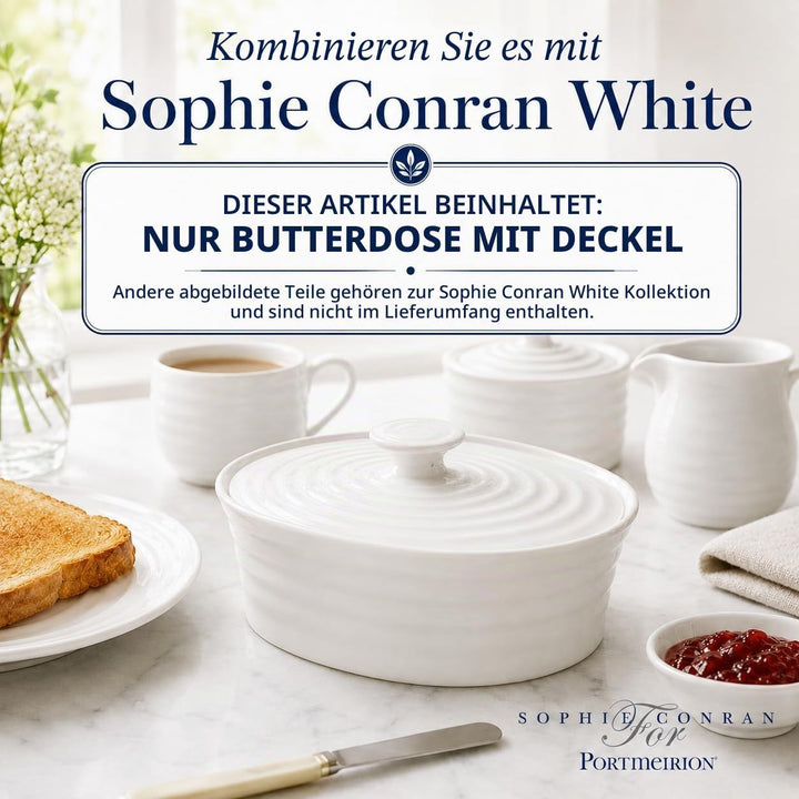 Portmeirion Home &amp; Gifts Butterdose (Weiss), Weiss