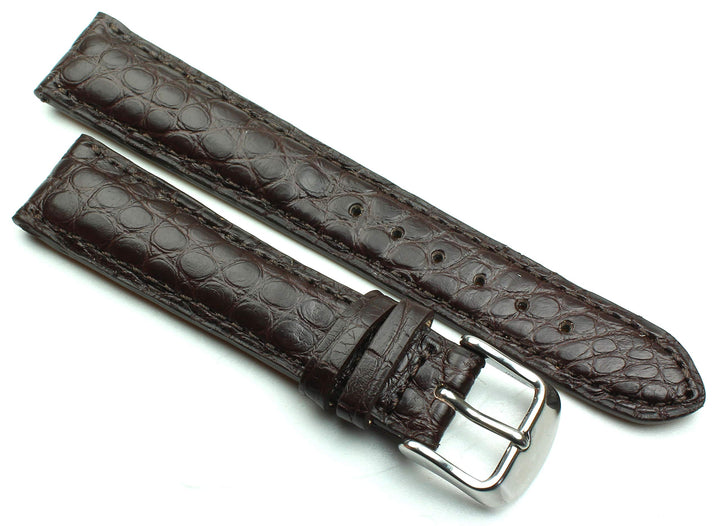 19mm Echt Alligator Vintage hangemacht in Deutschland Uhrenarmband Dunkel braun