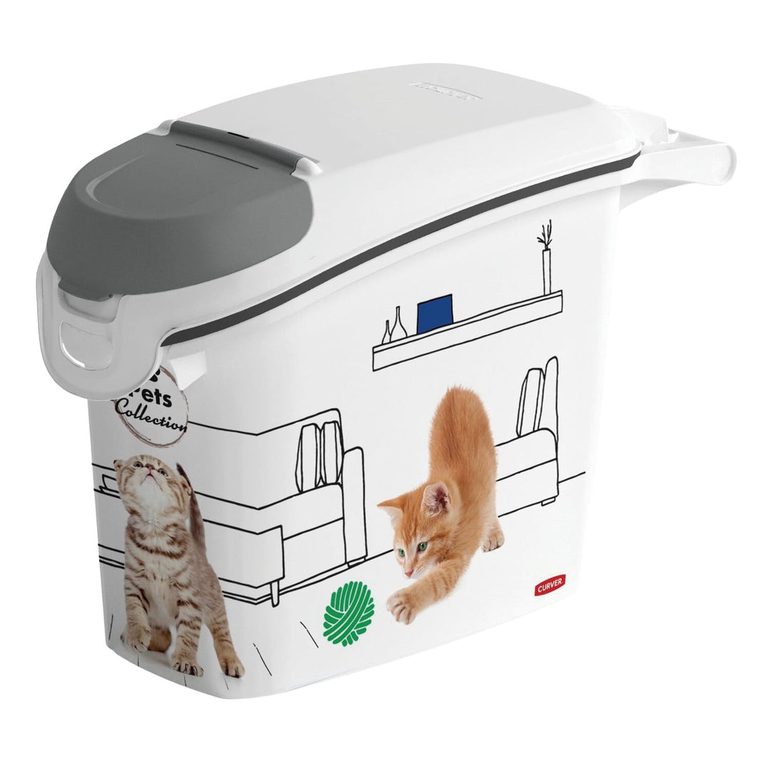 Curver PetLife Aufbewahrungsbehälter für Streu Vorratsbehälter für Katzenstreu 6 kg / 15L 23 x 50 x