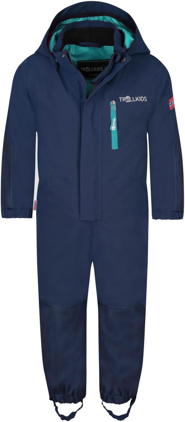 Trollkids wasserdichter atmungsaktiver Kinder Overall BERGEN 92 Mystikblau/Blaugrün, 92 Mystikblau/B