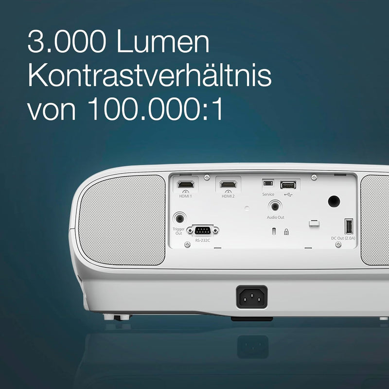 Epson EH-TW7100 4K Pro-UHD 3LCD-Beamer (3.000 Lumen Weiss- und Farbhelligkeit, Kontrastverhältnis 10