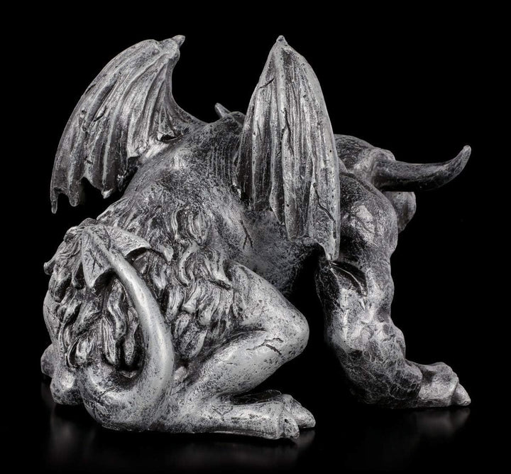 Figuren Shop GmbH Schwarze Gargoyle Gothic-Figur - Teufelskerl | Fantasy Garten-Figur, handbemalt, B