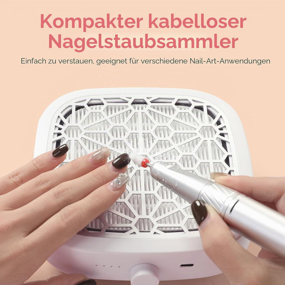 Nagelstaubsauger kompaktes,5500 U/min Bürstenloser Motor für Acrylnägel,Staubabsaugung Nägel für Man