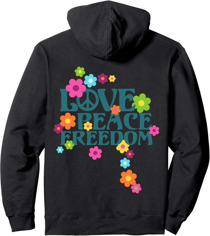 Retro Flower Power Type - Love Peace Freedom 1 - Fan Fun Pullover Hoodie
