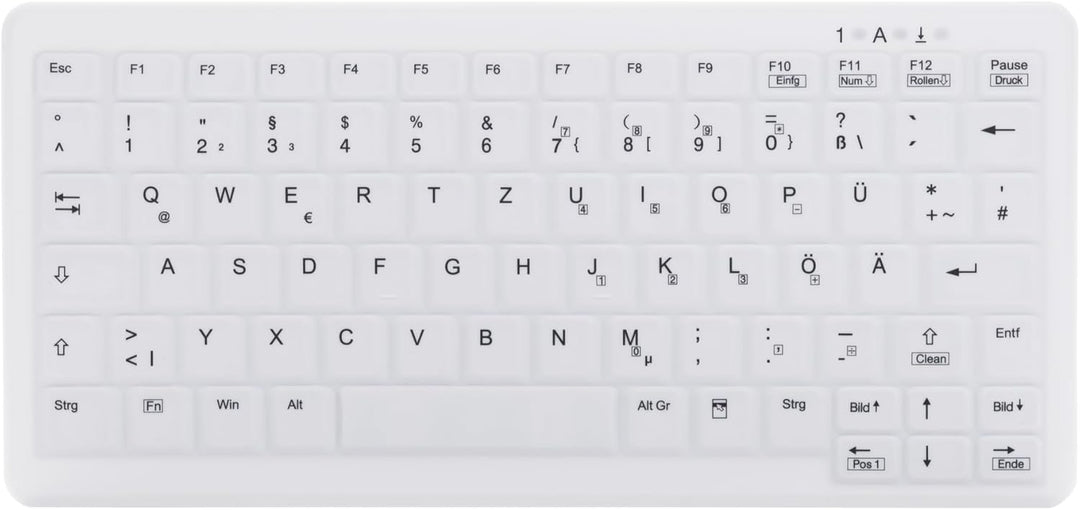 Cherry AK-C4110 Desinfizierbare Kabelose Hygienetastatur im Notebook-Design weiss