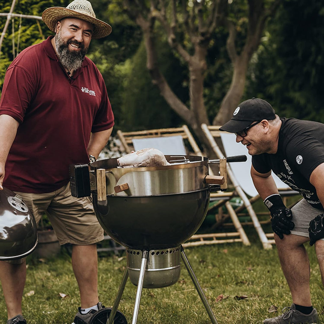 MOESTA-BBQ 10107 Rotisserie-Set für Smokin' PizzaRing - Elektrischer Spiessdreher für Kugelgrill 67