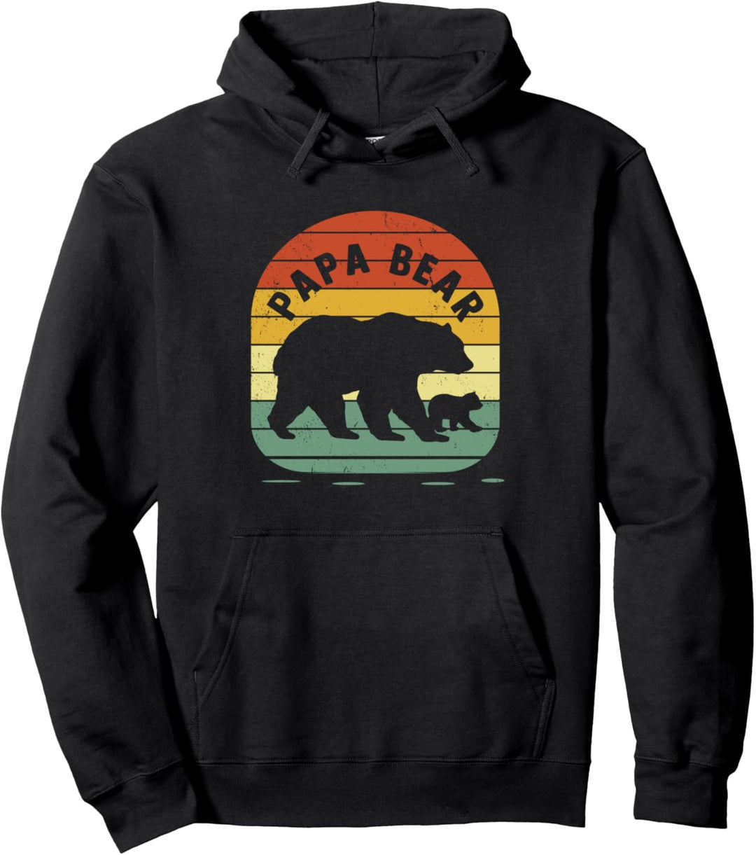 Vatertag Papabear Papa Lustig Papabär Bär Retro Vintage Pullover Hoodie