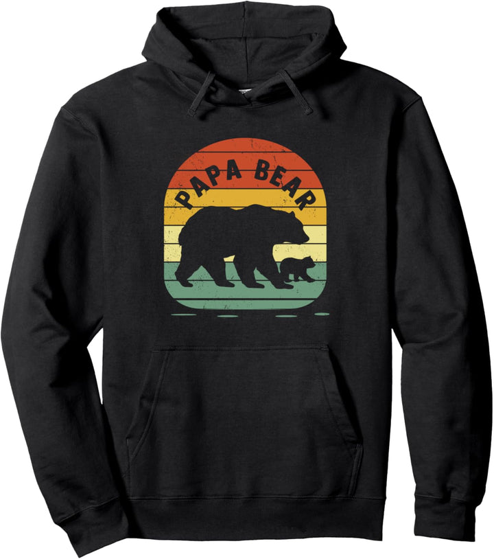 Vatertag Papabear Papa Lustig Papabär Bär Retro Vintage Pullover Hoodie