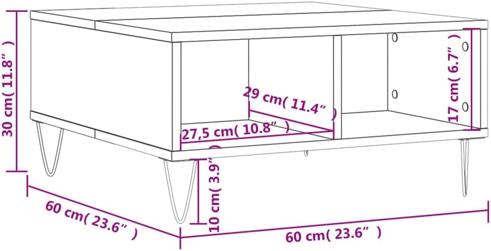 vidaXL Couchtisch, Sofatisch für Wohnzimmer, Wohnzimmertisch mit viel Stauraum, Beistelltisch Kaffee