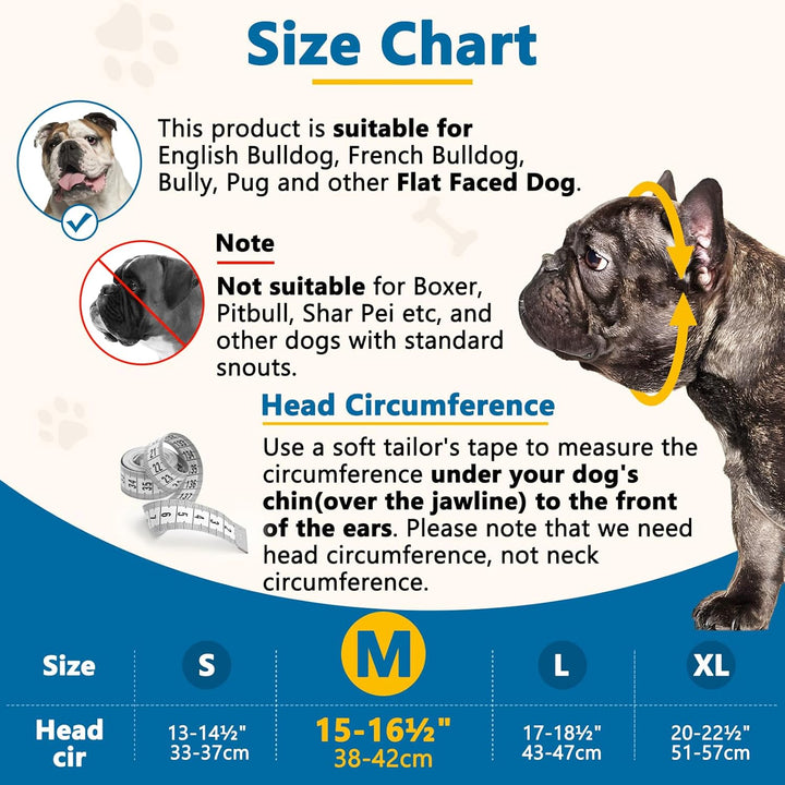BARKLESS Maulkorb für Hunde mit kurzer Schnauze, weiches Silikon, flach, für Französische Bulldogge,
