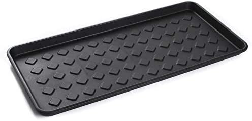 2X Schuhtablett 71x35 cm Schwarz – Schuhwanne mit Hohem Rand (3,3cm), Schuhabtropfschale Kunststoff,