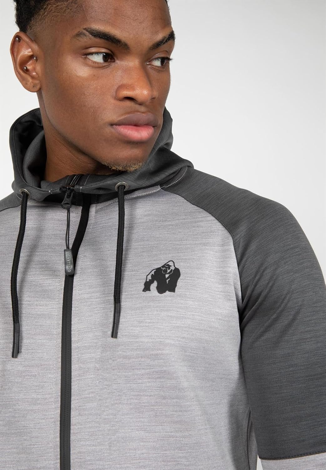 Gorilla Wear - Sullivan Track Jacket - Schwarz - Bodybuilding Sport Alltag Freizeit mit Logo Aufdruc