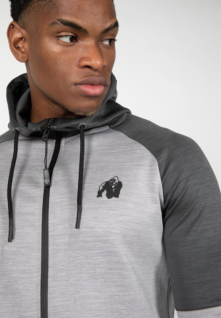 Gorilla Wear - Sullivan Track Jacket - Schwarz - Bodybuilding Sport Alltag Freizeit mit Logo Aufdruc