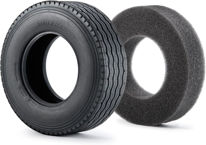 AXspeed 4 Stück Metall Vorderrad Felgen & Reifen RC Räder Reifen Felgen Set für 1/14 Tamiya Traktor