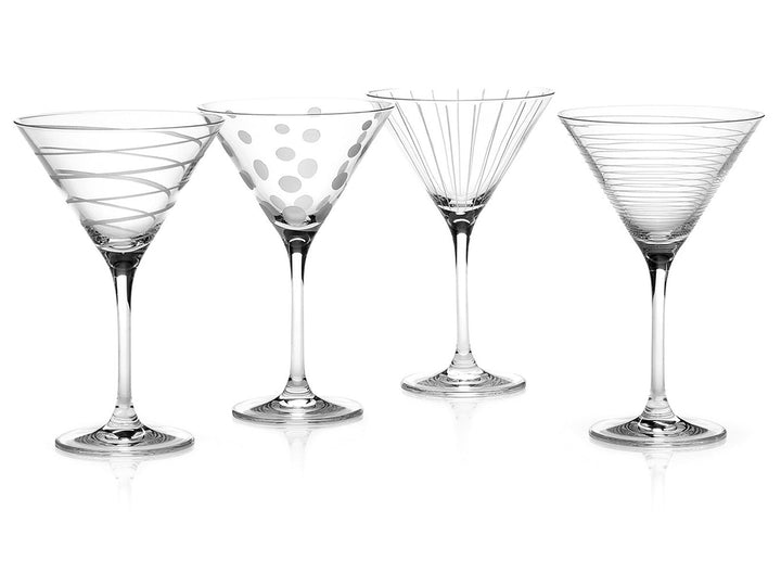 Mikasa Cheers Martini-Gläser, 4er-Set, 290 ml, Silber Martini-Gläser Silber, Martini-Gläser Silber