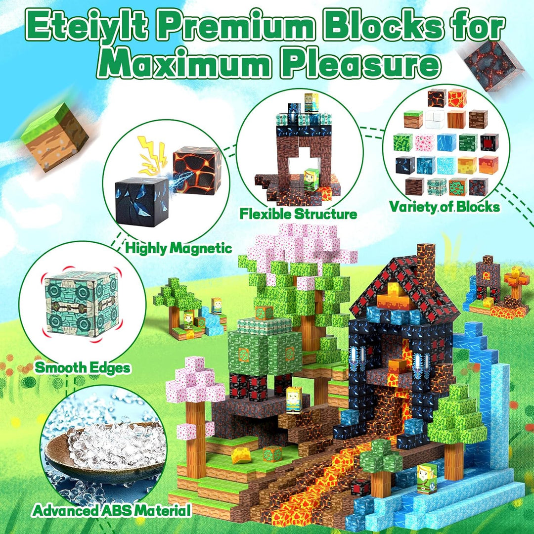 Magnetische Bausteine, 150 Stück Magnetisches Spielzeug Blöcke, Magnetische Bausteine Bauspielzeug,