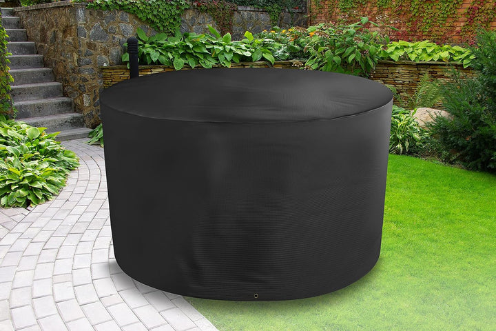 Bosmere Storm Black runde Schutzhülle für Gartentisch 4 Personen (D 102cm H 71cm) Schwarz, (D 102cm