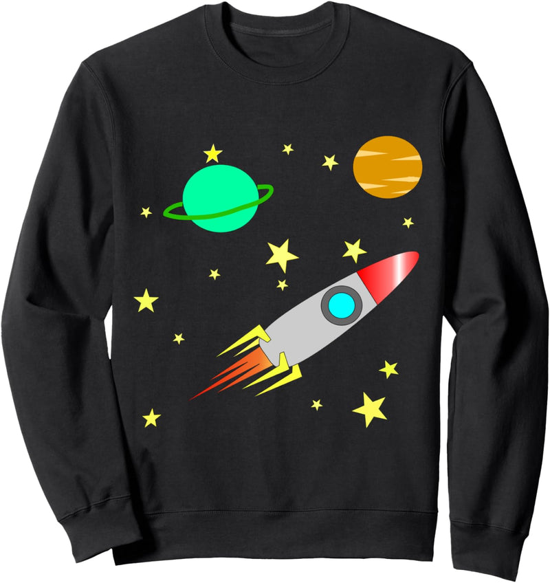 Weltraum-Thema, Planeten, Sterne, Rakete Sweatshirt