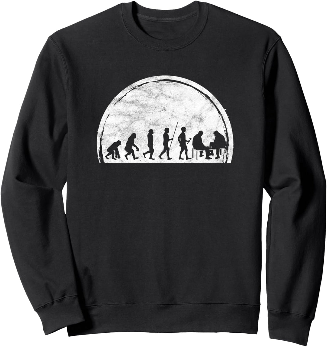 Schach Evolution Entwicklung Schachspieler Schachfigur Sweatshirt