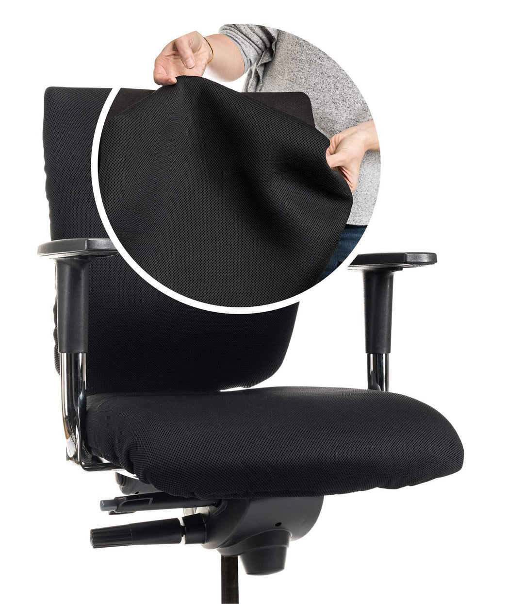CLEANCHAIR Bürostuhlbezug für die RÜCKENLEHNE (Grösse Standard) Waschbarer Bezug für Ihre Bürostuhlr
