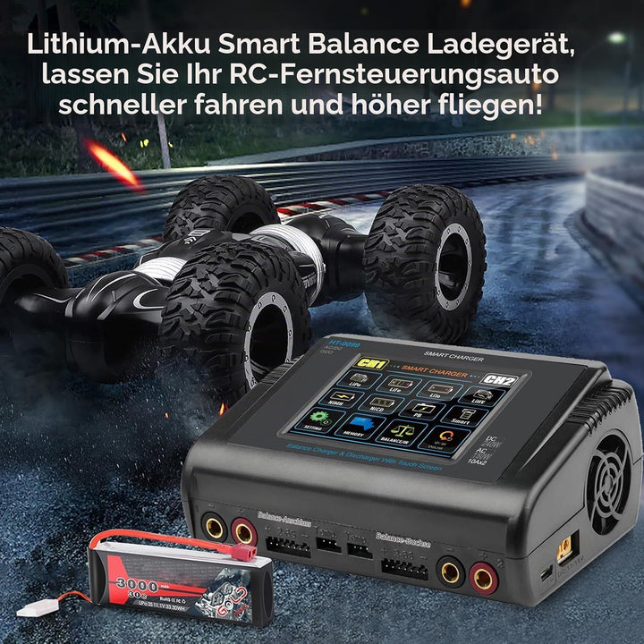 Haisito LiPo Ladegerät, Touchscreen Dual Balance Ladegerät Entlader AC 150W DC 240W 10A für Li-Ionen