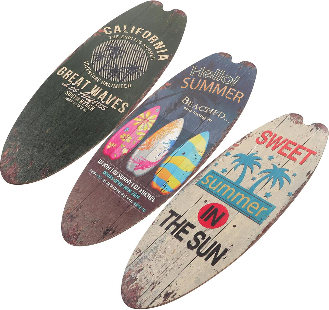 Operitacx Surfbrett Holz Deko Schild 18X6.5 Zoll Strand Meer Wanddekoration Tiki Stil Sommer Bar Hau