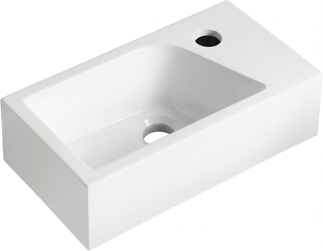 Stilform Mini Waschtisch Gäste WC Waschbecken für Wandmontage Mineralguss Links oder Rechts Handwasc