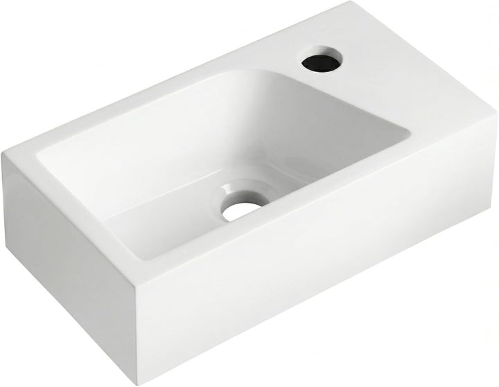 Stilform Mini Waschtisch Gäste WC Waschbecken für Wandmontage Mineralguss Links oder Rechts Handwasc