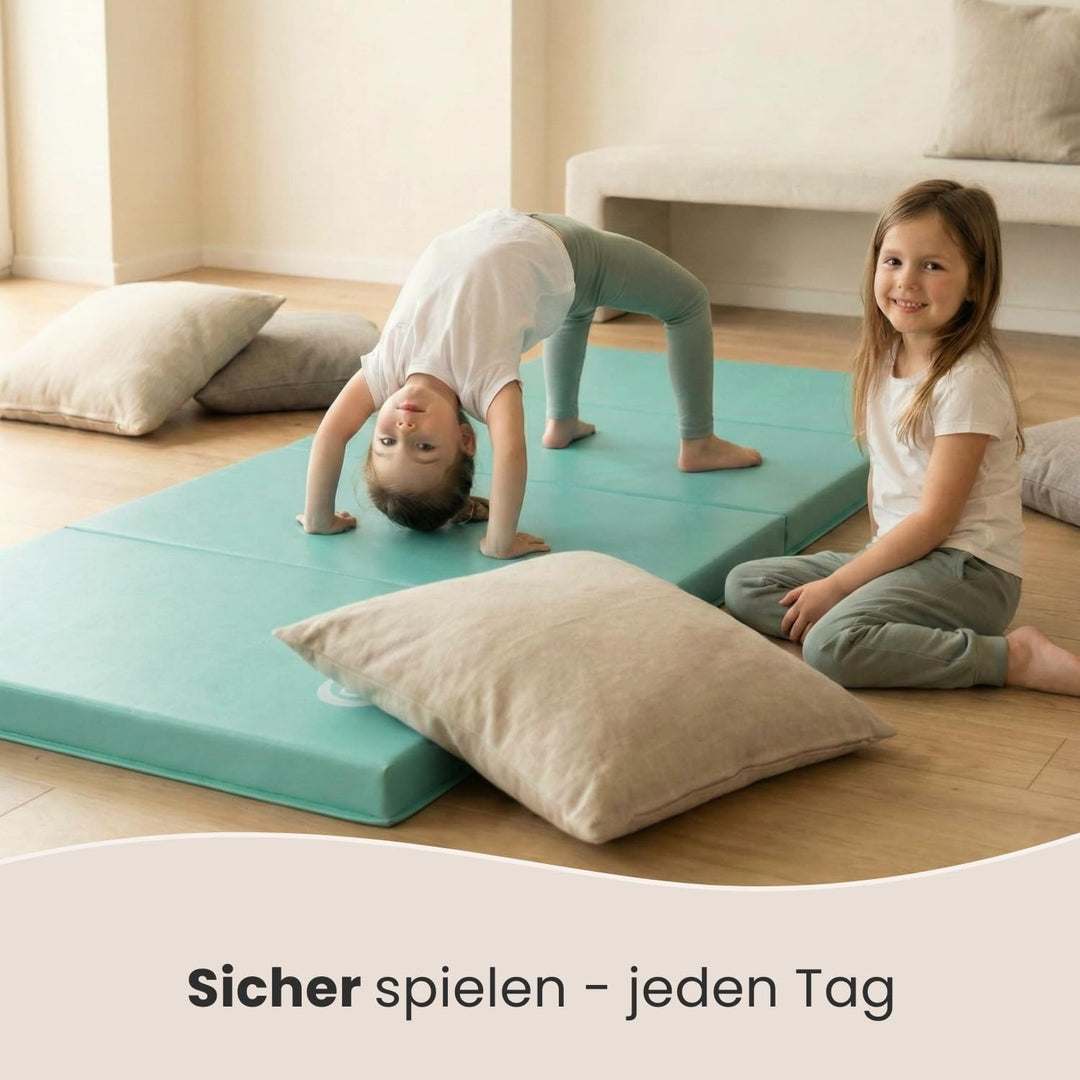 eyepower klappbare Turnmatte für Zuhause 180x60x5 cm - dicke Gymnastikmatte - Weichbodenmatte faltba