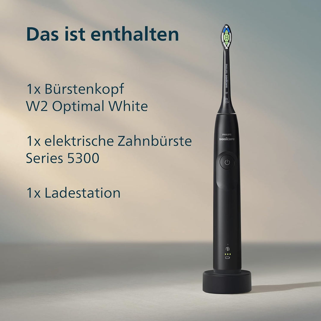 Philips Sonicare 5300 elektrische Zahnbürste, Schallzahnbürste mit 2 Intensitätsstufen, Andruckkontr