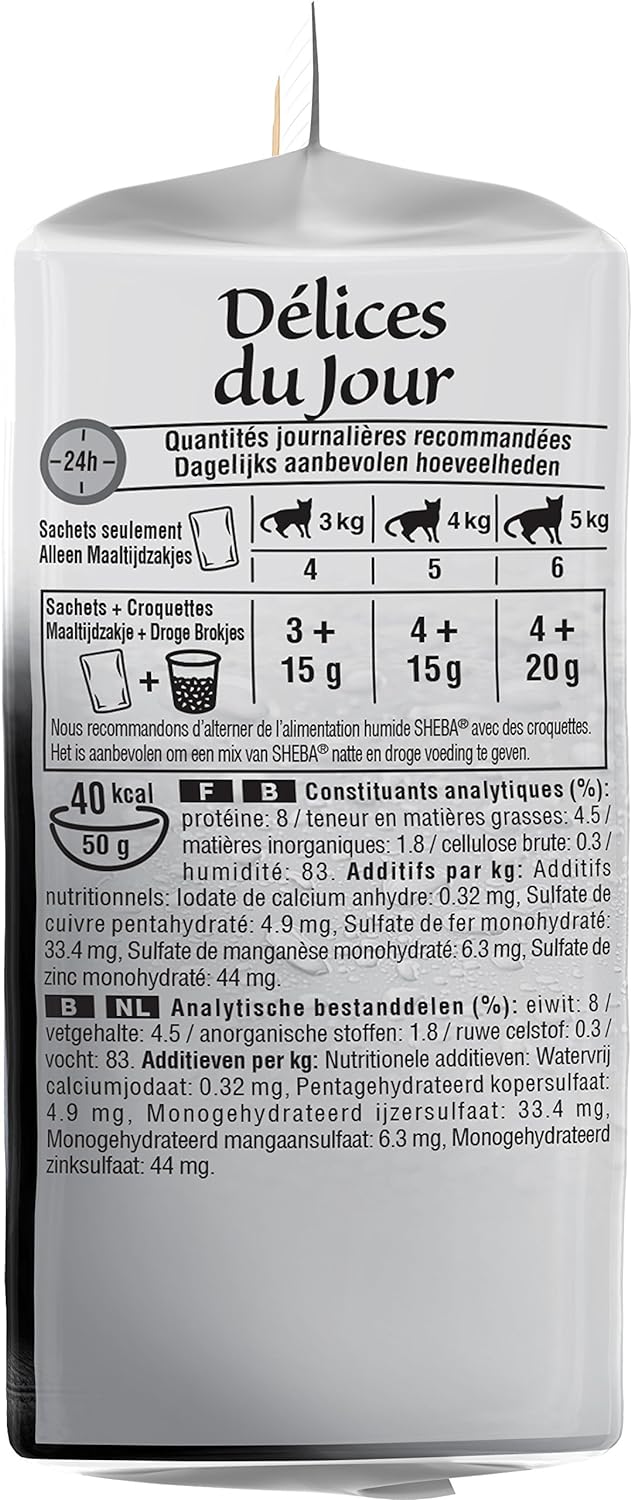 Sheba Délices du Jour - Nassfutter für ausgewachsene Katzen - Geflügelauswahl in Sauce - Frischebeut