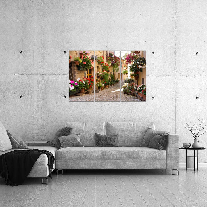 Runa Art Wandbilder Mediterran Italien Bild XXL Wohnzimmer Schlafzimmer Braun Provence Gasse 120 x 8