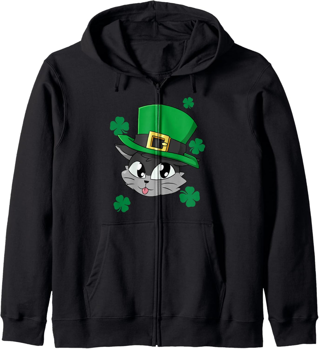 Leprechaun Cat St Patricks Day Irisches Kätzchen Kleeblatt Kapuzenjacke