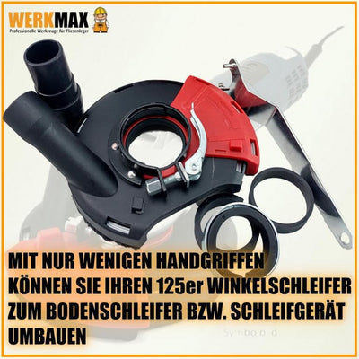 WERKMAX Absaughaube für Winkelschleifer + PREMIUM Diamantschleiftopf 125 mm blau