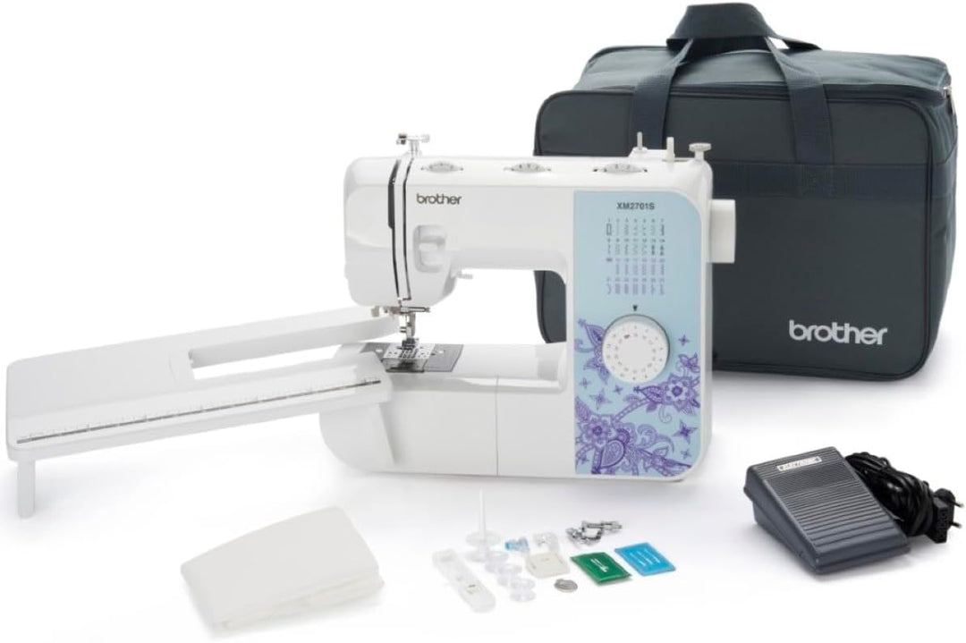 Brother XM2701S Nähmaschine (Exklusive Edition), Tisch und Tasche inklusive, 27 Nähprogramme, Freiar
